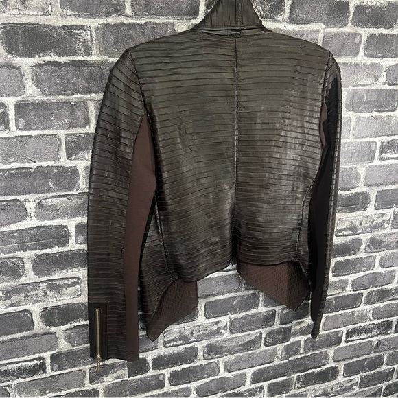 Marciano Guess Shayna Drape Leather Jacket - size 6 - Picture 3 of 15